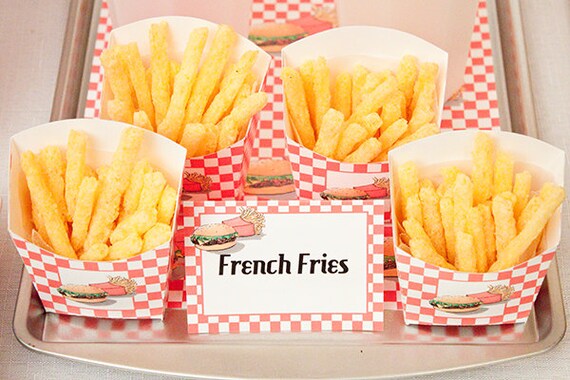 French Fry Snack Boxes - DIY Printable Fry Box (Set of 3) PDF Il_570xn