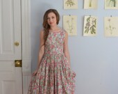 Vintage 1950s Spring Floral Dress - Size Small