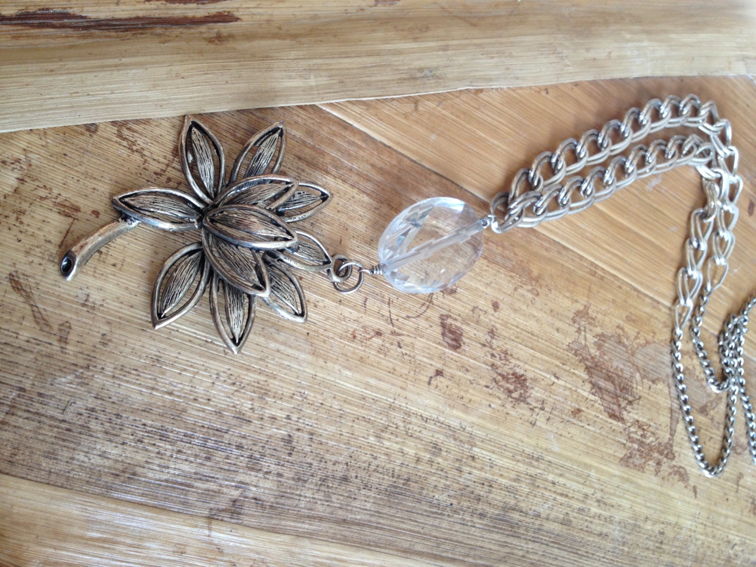 Large Lily Pendant Necklace