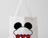 Mickey Cupcake Tote Bag - One Size - Poly-Cotton Construction - American Apparel