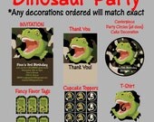 Dinosaur Birthday Party Invitation TRex Tyrannosaurus Rex Birthday Party Decorations, Party Package, CHOOSE 6 ITEMS Il_170x135