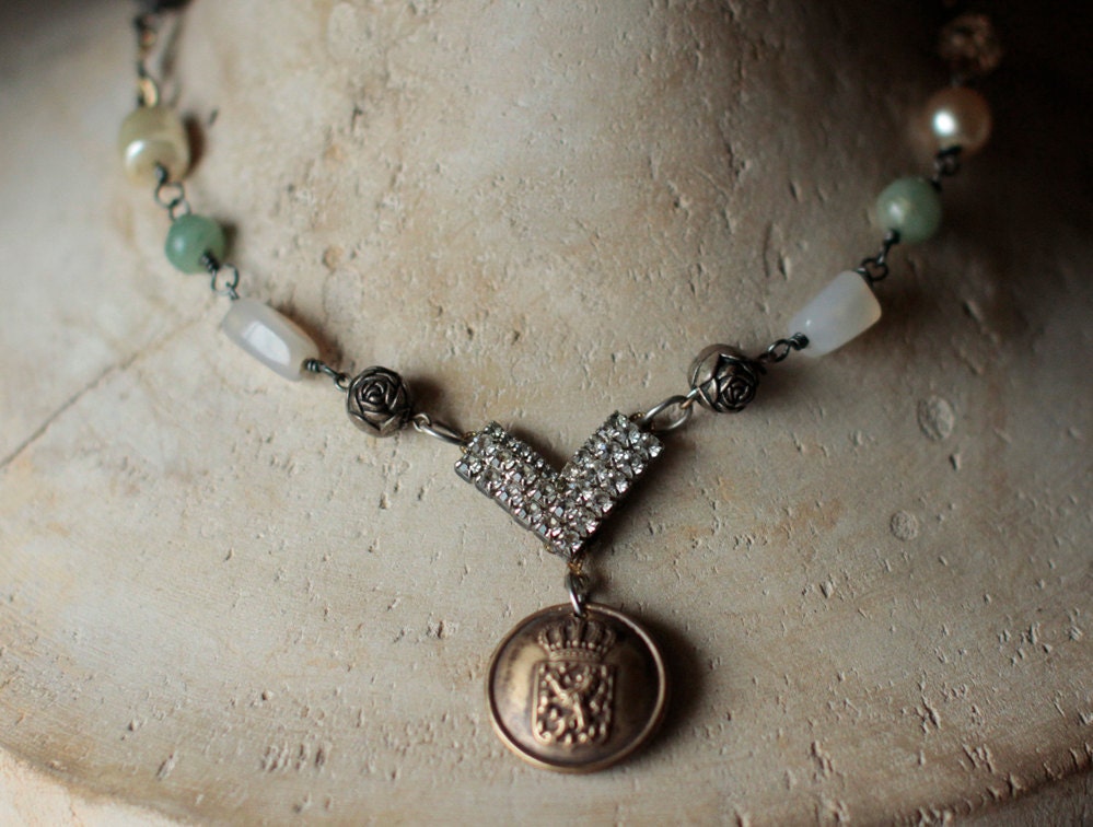 Normandy Sky - assemblage necklace