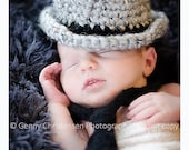 Baby Fedora Hat and Neck Tie- Newborn Photo Prop Hat 0 to 3 months