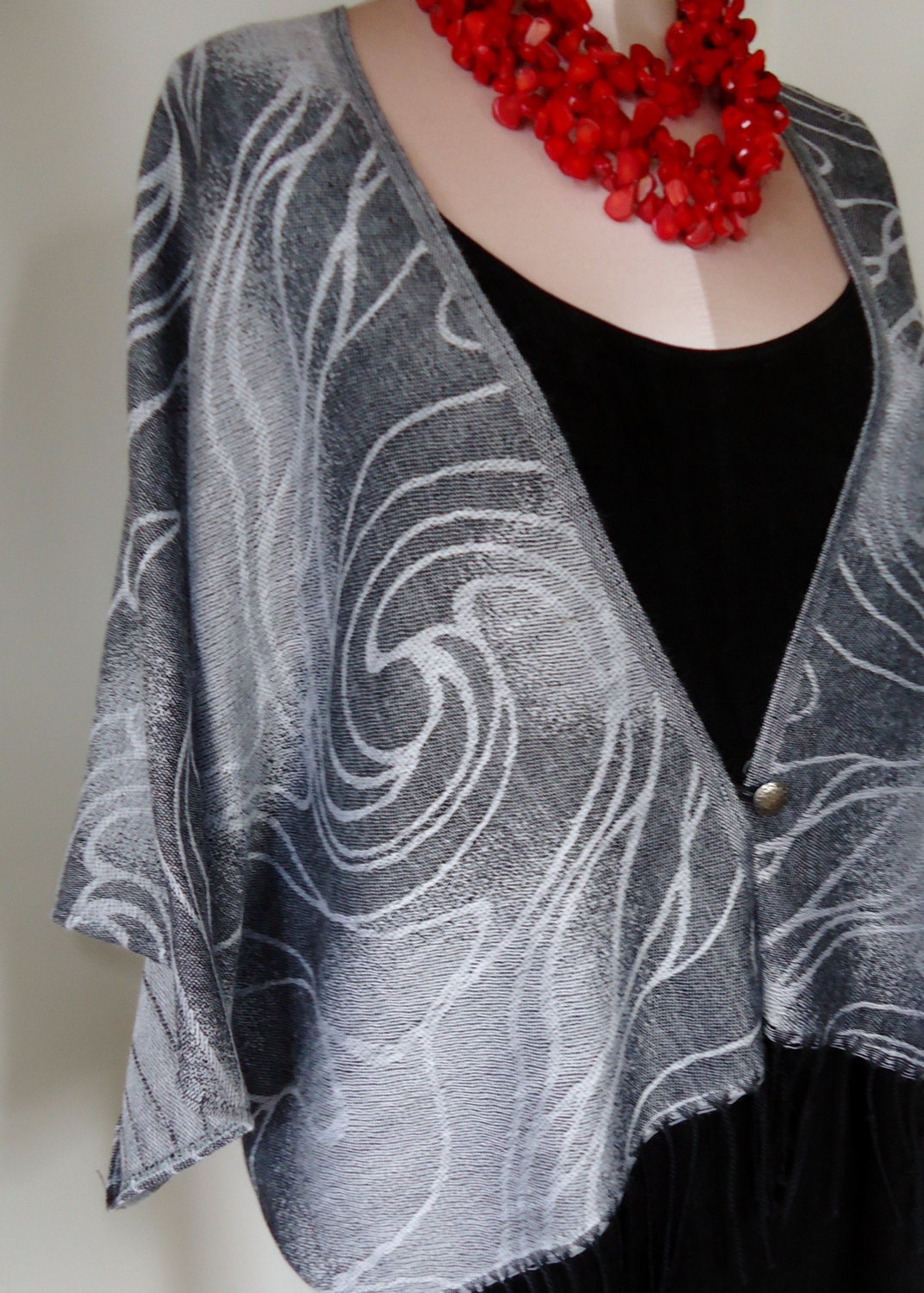 Cashmere & Silk Pashmina Scarf Wrap in Shades of Gray