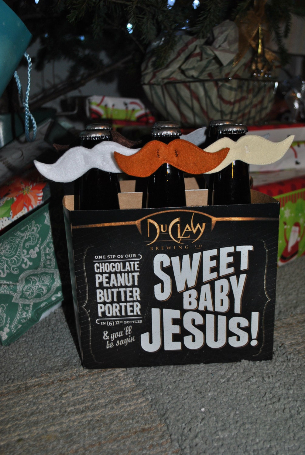 Mustache beer, beverage, bottle, glass markers Valentine's Day gift for him humorous variety of colors