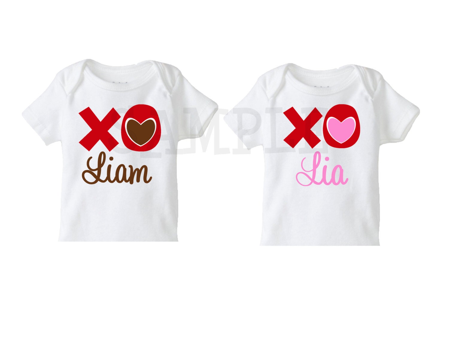 Valentines XOXO Tshirt or Onesie, Set of 2 , Girls or Boys Il_570xn