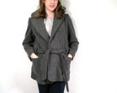 Vintage 50s Bonwit Teller Coat Grey Wool S/M