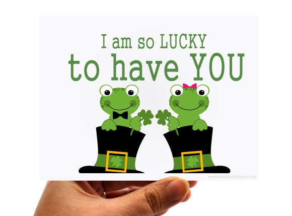 6 Happy St Patrick day Cards, Cute Frogs Card A528 Il_170x135