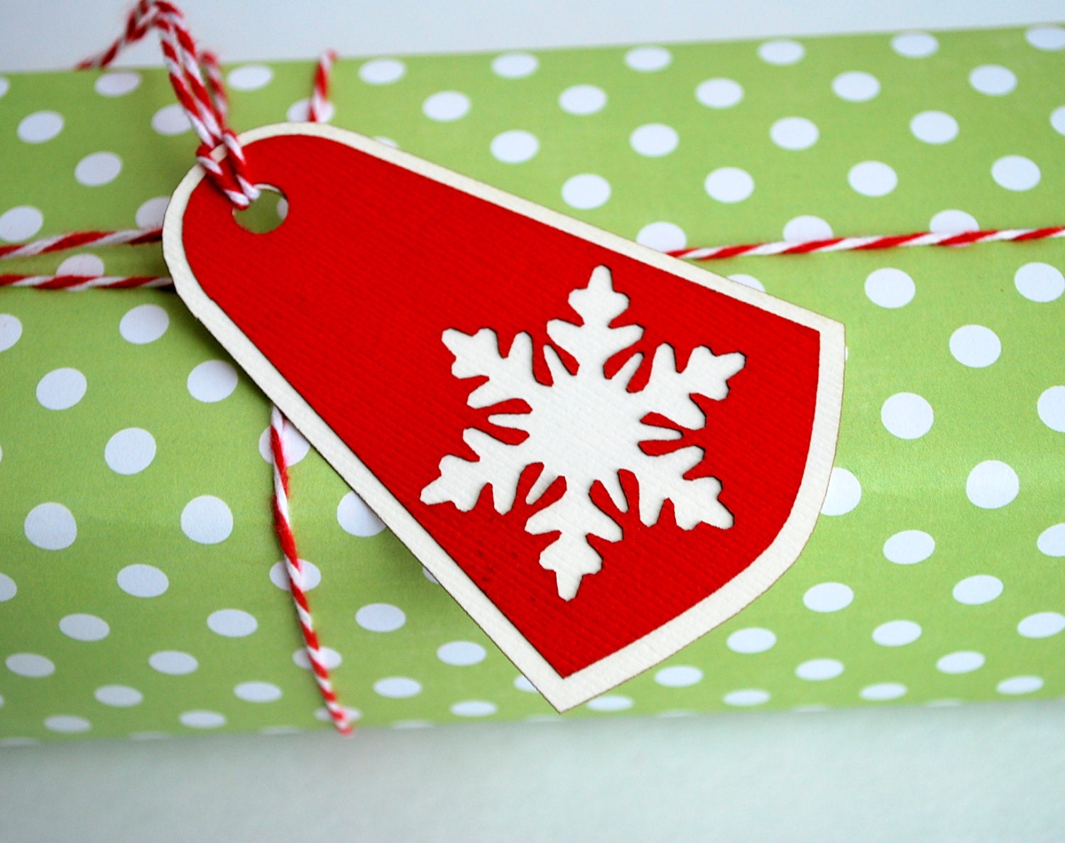 Christmas Tags Snowflake or Package Labels Set of 6 Tags A648 Il_170x135