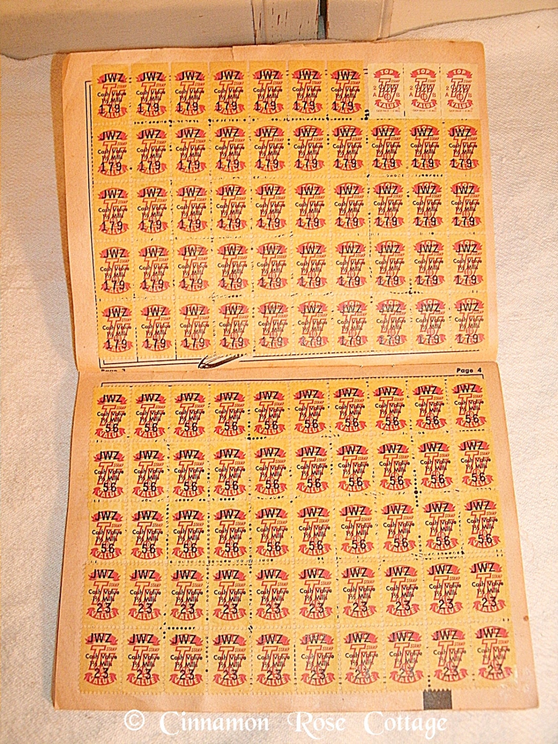 Vintage 1959 Top Value Stamp Book Filled Mixed Media Altered Art Supplies Scrapbook