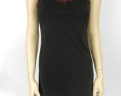 Vintage Heart Dress, Black, Size XS- Small, Goth, Mini Dress, Red, Black, 90's, Cross, Tumblr, Tumblr Clothing, Teen