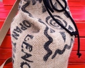 Recycled Burlap Coffee Sack Drawstring Duffel Bag Estrella Lenca