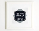 Typographic Poster, Oscar Wilde, Art Print, Food Quotes, Kitchen Art, Kitchen Decor, Kitchen Poster, 13x13