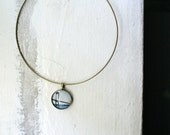 Whitestone Bridge NYC Photo Jewelry Collar Choker Necklace, Bronze New York City Wearable Art