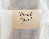 Customized Thank You DIY Wedding Favors - Fleur de Sel Caramels in White Glassine Envelopes - 100 Guests