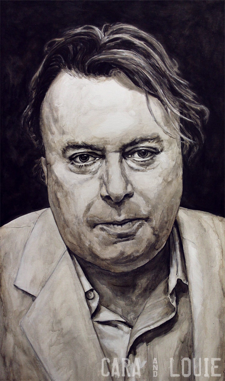 Christopher Hitchens - Print from original painting by Cara & Louie - 13x19in