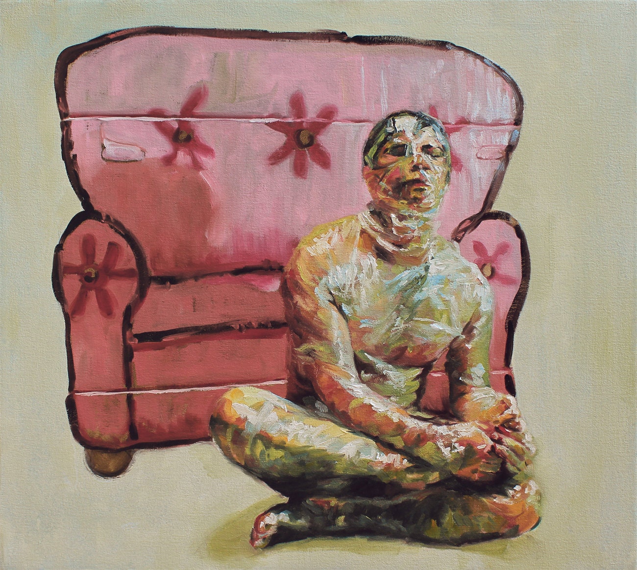Comfort - original collaborative oil painting by Cara and Louie