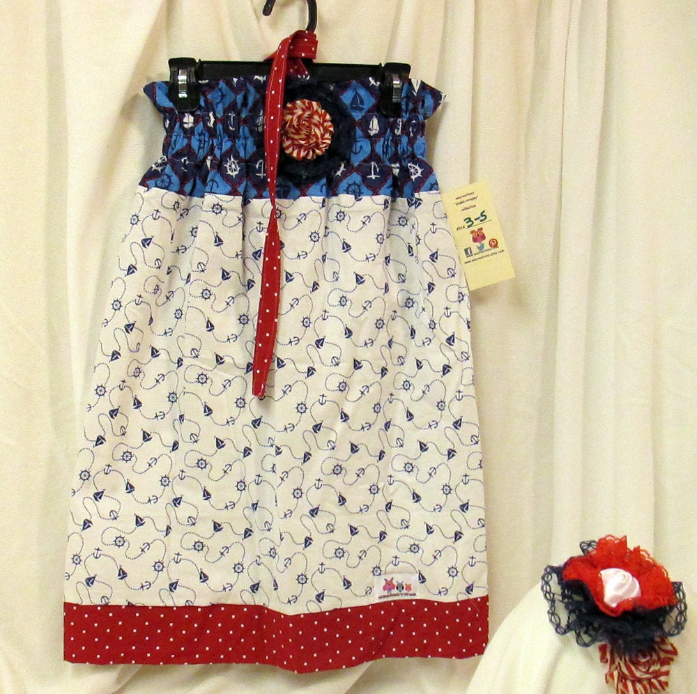 Red White Blue lace rosette satin rose headband