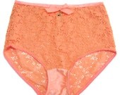 LANA  Retro Coral Lace High waist brief - vintage lingerie
