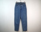 geometric trim high waisted straight leg jeans // sz m