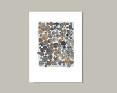 Constellation - Original watercolor painting - gray circles connected by geometric lines - abstract painting fpcteam