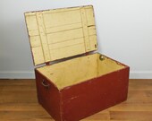 Red Painted Wooden Crate/Trunk