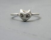 Tiny Fox Face Stacking Ring