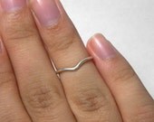 Barely There Silver Chevron 1 mm Knuckle Ring