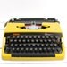 Mustard Yellow Brother Charger 11 Typewriter with Carry Case-Mid Century