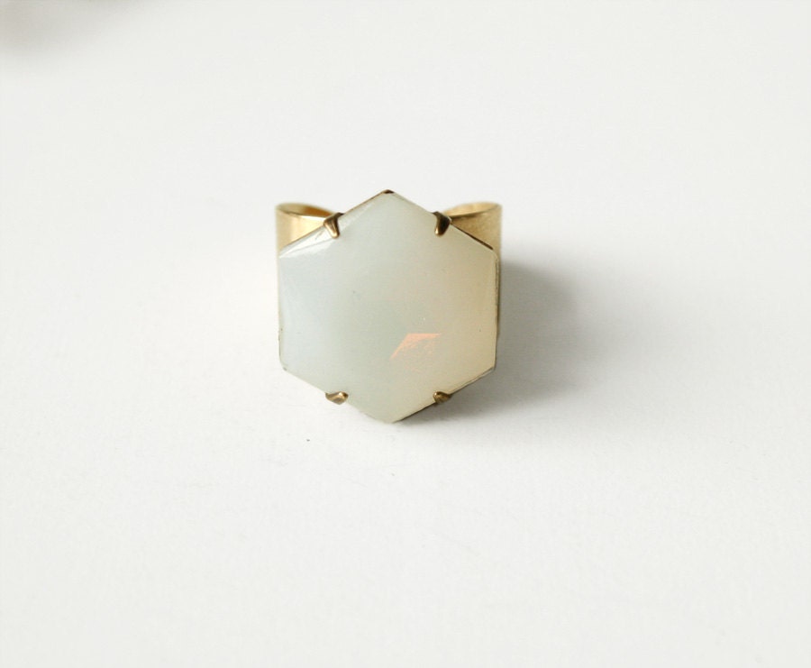 The Opal Hexagon ring