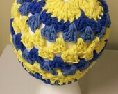Blue Yellow Flower Beanie