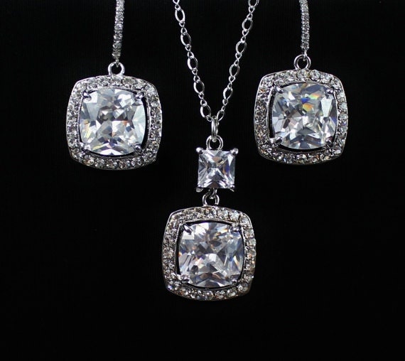 Swarovski Crystal Bridal Set  Necklace and Earrings, Bridal Jewelry, Wedding Jewelry Set, Bridesmaid Jewelry, BeFrosted