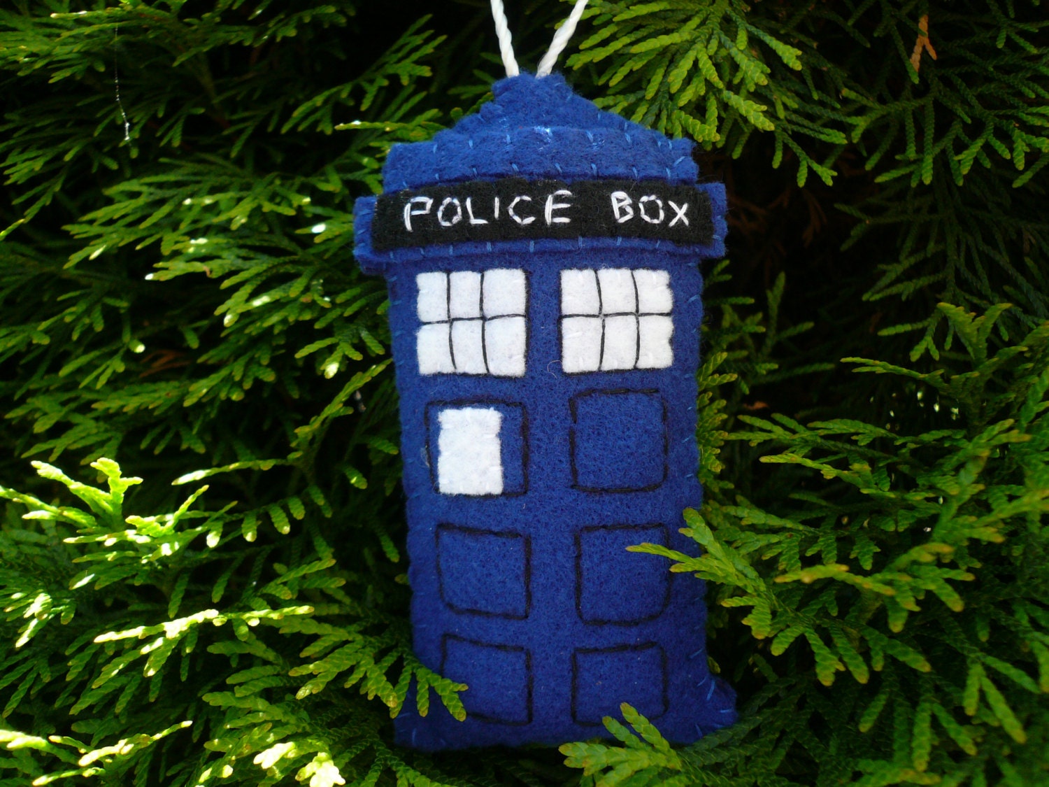 Doctor Who tardis decoration dr who ornament Christmas science fiction handmade felt