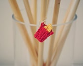 Amigurumi Fries // Stitch Marker // Charm // Micro Crochet