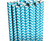 Chevron Zigzag Aqua Blue Party Paper Straws - Cake Pop Sticks - Pixie Sticks - Qty 25 Il_170x135