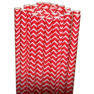 Chevron Zigzag Red Party Paper Straws - Cake Pop Sticks - Pixie Sticks - Qty 25 Il_570xn
