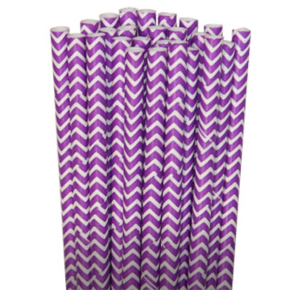 Chevron Zigzag Purple Party Paper Straws - Cake Pop Sticks - Pixie Sticks - Qty 25 Il_570xn