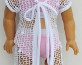 American Girl Clothes - Pink Tankini Swimsuit with White Mesh Coverup