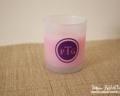 Monogram Vinyl Decals Set of 12 1.5" Vinyl Decal for Votives / Wine Glasses / Napking Rings / Plates / Favors