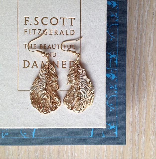 Gold Feather Earrings