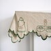 Vintage French kitchen valance or bunting in linen with utensils hand embroidered on edging for shelf or window