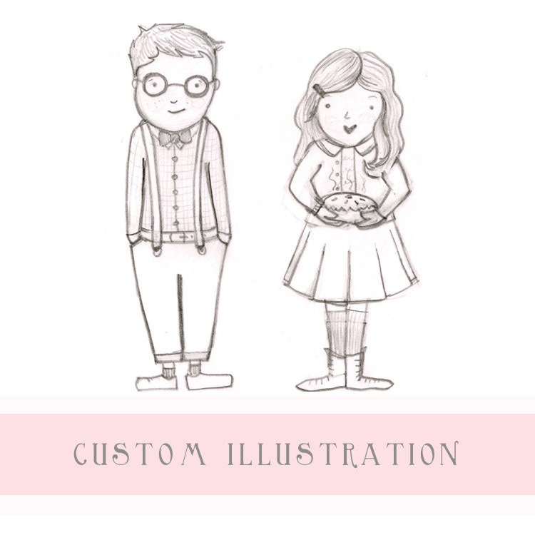 Custom Portrait Illustration - Emily Burnette - Recipe4Cute - Watercolor Illustration - 8x10 Print - Children Wall Art - Bedroom Wall Art