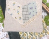 Shabby Heart Small Fabric Notebook