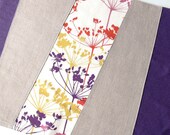 Wonky Stripes Table Runner -- Purple and Queen Anne's Lace - Ready to Ship