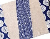 Wonky Stripes Table Runner -- Navy and White - Ready to Ship