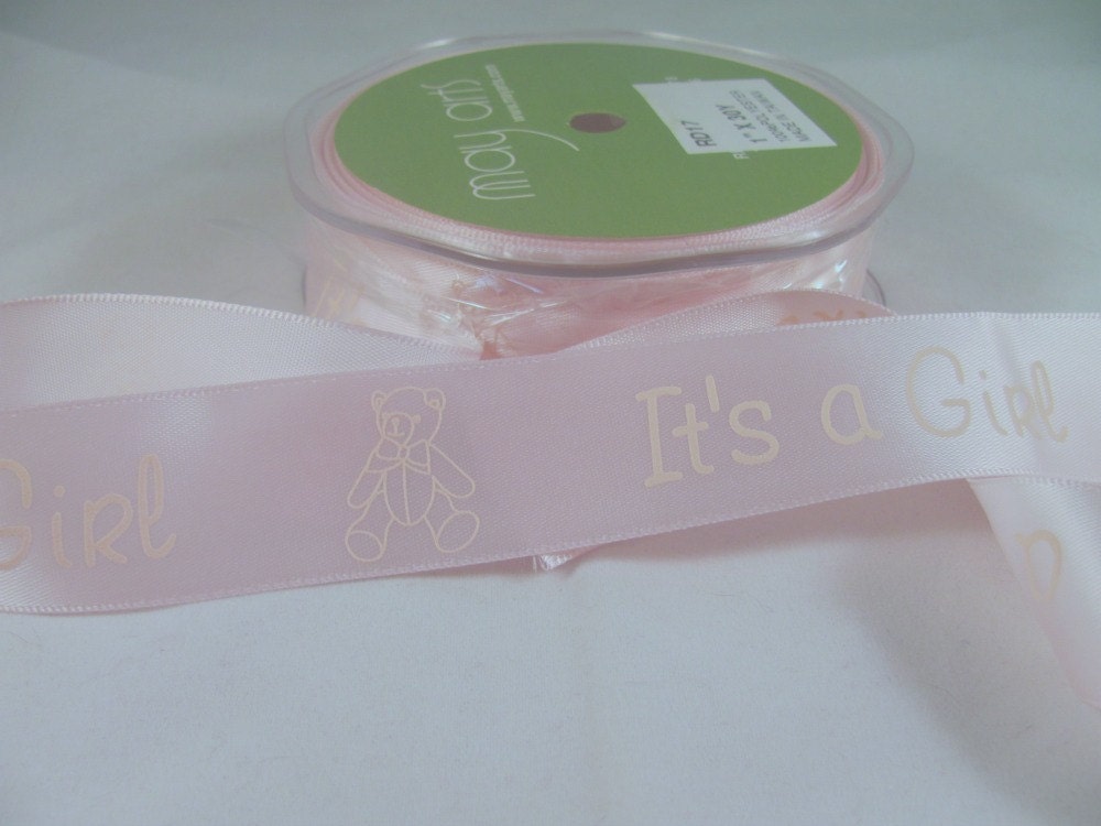1 Yard 1" Satin It's A Girl Ribbon May Arts Satin Ribbon
