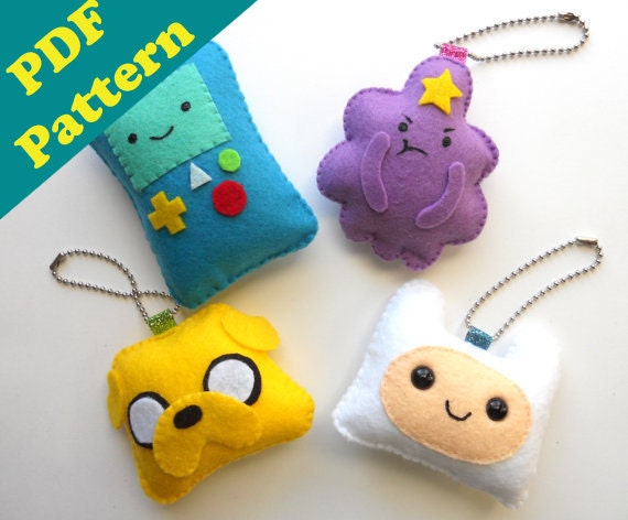 SALE PDF PATTERN -  Adventure Time Keychain Set by Michelle Coffee (Digital Download)