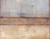 Abstract art print: 11x14 print, mixed media abstract, Wall Art, abstract print, mixed media, cornflower blue, tan, brown "Diptych 1"
