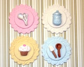 Fondant cupcake toppers Vintage Cupcake Baking Party