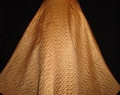 S - Amazing vintage 50's gold lame champagne bombshell textured atomic rayon full circle skirt by Koret Of California.